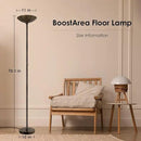 BoostArea Torchiere Floor Lamp Antique Bronze, 24W Super Bright LED Standing Lamp, 3000K Dimmable Pole Lamp with Rotary Switch, 70 Inch Tall Metal Modern Floor Lamps for Living Room/Bedroom/Office/Den by CozyNest Decor