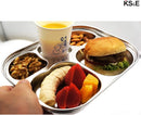 Korean Stainless Steel Divided Plates by KS&E, Little Kids Toddlers Babies small Tray, BPA Free, Diet Food Control, Compact Serving Platter, Snack, 5 Compartment Plate Silver, Set of 2 by TinyTreasures Baby Boutique
