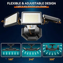 65W LED Flood Lights Outdoor, 6500LM, Waterproof, 6500K Motion Sensor Flood Lights Outdoor with Adjustable 3 Head Detected Floodlight for Outside Entryway Garage, Yard, Porch, 2Pack by GreenHaven Gardens