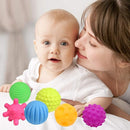 Sensory Ball for Babies 6 to 12 Months, Baby Balls for Toddlers 1-3 Massage Stress Relief, Textured Multi Sensory Balls Gift Sets, Montessori Sensory Toys 6 Spikey Squeeze Ball for Infant Kids by TinyTreasures Baby Boutique