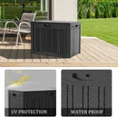 50 Gallon Heavy Duty Outdoor Deck Box with Lockable Lid, All Weather Waterproof Storage for Patio Cushions, Pool Toys, Garden Tools - Rust-Proof Resin Design (Black) by GreenHaven Gardens