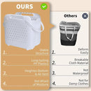 45L Foldable Laundry Basket, Plastic Collapsible Laundry Baskets with Handles, 12 Gallons Dirty Clothes Hamper for Dorm Laundry Room Organization, Freestanding Wall Hanging Laundry Hamper by CozyNest Decor