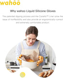 wahoo Professional Liquid Silicone Oven Mitts Gloves, Heat Resistant Gloves for Cooking, Baking, CoralAir Liner, 12 Inch, Yellow, Large by GreenHaven Gardens