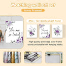 Personalized Baby Bedding Set - 5 Pcs Custom Toddlers Bedding Set with Infant Name - Soft Double Layer Nursery Crib Set for Girls Boys - Customized Infant Gifts for Baby Shower - Purple Flowers by TinyTreasures Baby Boutique