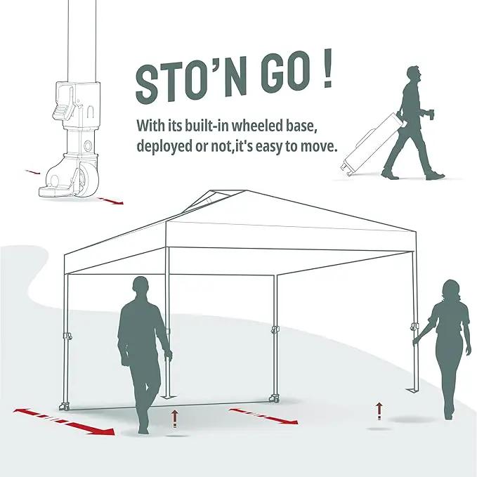 CROWN SHADES 12x12 Pop Up Canopy Tent Instant Commercial with 150D Silver Coated Fabric Including 1 Removable Sidewall, 4 Ropes, 8 Stakes, Weight Bags, STO 'N Go Bag, Red, photo 6 of 8