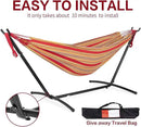 PNAEUT Hammocks and Stand Double (Red) by GreenHaven Gardens