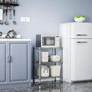 750 lbs 3 Tier Shelf Metal Storage Shelves Wire Rack Closet Organizers with PP Board for Garage Kitchen Bathroom Laundry Chrome 11.8" D x 21.7" W x 28.6" H by CozyNest Decor