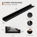 Picture Ledge Shelf, Solid Pine Wood Floating Shelves Set of 2, 32 Inches Nursery Book Shelves for Toys Storage, Kids Bookshelf Wall Mounted for Living Room Bedroom Decor Books Photo Frames, Black by TinyTreasures Baby Boutique