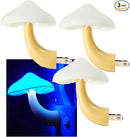 AUSAYE 3Pack Sensor LED Night Light Plug in Lamp Magic Mushroom Nightlight Cute Night Lights for Adults Kids Bedroom, Bathroom,Toilet,Hallway,Stairs,Kitchen Blue by TinyTreasures Baby Boutique