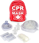 Adult and Infant CPR Mask Combo Kit – Includes 2 CPR Masks with One-Way Valves, Pair of Vinyl Gloves, 2 Alcohol Prep Pads – Portable Emergency CPR Kit – Red by TinyTreasures Baby Boutique