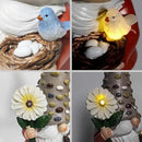 12 Inch Solar Garden Gnome Statue Clearance with Sunflower and Bird's Nest Light – Outdoor High Hat Gnome Sculpture Outdoor Statue for Patio and Garden Decor – Figurine Gift for Gnome Lovers by GreenHaven Gardens