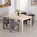 Charcoal Grey Chenille Dining Chairs Set of 2, Modern Barrel Dining Room Chairs Upholstered Accent Chair with Arms and Round Back for Living Room Kitchen Armchair No Assembly Needed by CozyNest Decor