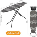 Deluxe Ironing Board with Heat Resistant Cover and Thicken Felt Pad, Safety Iron Rest, 4 Premium Steel Legs, Height Adjustable,Foldable by CozyNest Decor