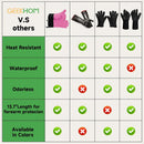 GEEKHOM BBQ Gloves Heat Resistant Oven Mitts - Silicone Grilling Gloves with 13.7" Arm Protection - Waterproof Pot Holder Non-Slip for Men & Women, Kitchen Outdoor Cooking, Baking, Camping, Pink by GreenHaven Gardens