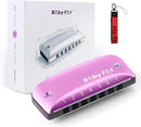 BabyFat 7 Hole Blues Mini Harmonica Set,Diatonic Harmonica with free lanyards,Gifts for Professional Players and Beginners,Easy-playing Musical Instrument(Key of D） by TinyTreasures Baby Boutique