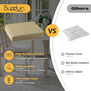 Outdoor Square Corner Seat Cushion, 19"x19"x3", Set of 4, Non Slip Seat Cushion Pads with Removable Cover for Patio Furniture, Garden Yard Lawn, Warm Taupe by GreenHaven Gardens
