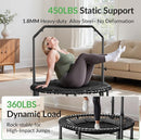 BCAN 40"/48" Mini Rebounder Trampoline for Adults with Bar, 450/550LBS Fitness Trampoline with Bungees, Adjustable Handle, Stable & Quiet, Indoor Outdoor, Whole-Body Workout & Relaxation at Home by TinyTreasures Baby Boutique