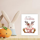 SHLINCO Elk Handprint Keepsake DIY Kit, Baby's First Christmas Keepsake, Winter Decoration, Family Footprint Art for Kids, 7.8x9.8 Inch Canvas, Suitable For Desktop Wall Ornaments by TinyTreasures Baby Boutique