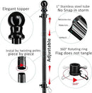 Black Flag Poles for Outside in Ground - 8.3ft Flag Pole for House with 2 Pronges Base - Stainless Steel Flag Pole Kit with 3x5FT American Flag for Yard Residential Commercial by GreenHaven Gardens
