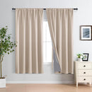 XWZO 100% Blackout Curtains 2 Panels Set, Rod Pocket Thermal Insulated Black Liner, Noise Reducing and Heat Blocking Drapes for Bedroom and Studio Windows with Tiebacks, Biscotti Beige, W70 x L63 by TinyTreasures Baby Boutique
