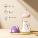 YOHKOH Natural Glass Baby Bottle with Natural Response Nipple, Newborn Anti-Colic Baby Bottles, Wide Neck Mushroom Cap Baby Bottle, Clear ((5.4oz (Pack of 2), Purple) by TinyTreasures Baby Boutique