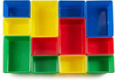 Amazon Basics Kids Toy Storage Organizer With 12 Plastic Bins, Natural Wood With Bright Bins, 10.9" D x 33.6" W x 31.1" H by CozyNest Decor