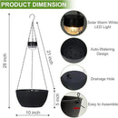 2 Packs Solar Hanging Basket Planters for Plants Outdoor, Self Watering Black Flower Plants Pots with Solar Light Drainer for Balcony Patio Garden Outdoor Decoration by CozyNest Decor