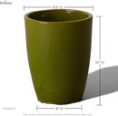 Emissary Bullet 9.5 in. Green Ceramic Round Planter (9.5 in. L x 9.5 in. W x 12 in. H) with Drainage Hole by CozyNest Decor