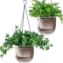 6.5 Inch 2 Pcs Self Watering Hanging Planter Indoor Plant Pots Drainage Holes, Outdoor Hanging Planters Flower Pot Basket, Visible Water Level, Plant Hanger Home Decor, Gardening by GreenHaven Gardens
