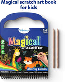 Skillmatics Scratch Art Book for Kids - Animals, Craft Kits & Supplies, 30+ Scratch Stickers, Travel Toys, DIY Kit, Gifts for Boys & Girls Ages 3, 4, 5, 6, 7, 8 by TinyTreasures Baby Boutique