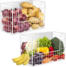 Magnetic Shelf for Fridge, Fruit Potato & Onion Storage Bins, Pantry Organizers & Storage, Large Container Magnetic Basket for Refrigerator, Kitchen Counter,Cabinet Magnetic Fridge Organizer White (2) by CozyNest Decor