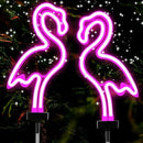 Hortsun Flamingo Solar Lights Outdoor Neon Light Yard Pink Flamingo Waterproof Decorations for Garden Patio Yard Pathway Decoration(2 Pack) by GreenHaven Gardens