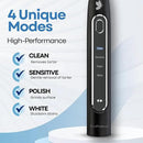 LED Whitening Electric Toothbrush – Waterproof, Sonic Brush with 6 LED Lights for Whitening, Soft Bristles, Rechargeable, Travel Case Included – Ideal Electric Toothbrush for Adults by CozyNest Decor
