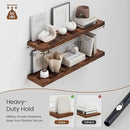 Heimlove 48W x 12D Long Floating Shelf, 12 Inch Deep Floating Shelves for Wall Set of 2, Wood Shelves for Bedroom Living Room Bathroom Kitchen Home Office, Rustic Brown by CozyNest Decor