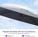 PURPLE LEAF 9' X 12' Left-right Tilting Outdoor Patio Umbrella Swivel Offset Cantilever Heavy Duty Rectangle Aluminum Umbrella with UV Resistant for Deck Pool Patio Backyard, Graphite Grey by GreenHaven Gardens