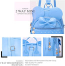 KL928 Girls Bowknot Polka Dot Cute Mini Backpack Small Daypacks Convertible Shoulder Bag Purse for Women by TinyTreasures Baby Boutique