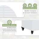 Casaphoria Metal Raised Garden Bed with Trellis and Wheels, 72"x35"x16" Arched Planter Box for Climbing Plants, Vegetables & Vines, Features Drainage Holes and Privacy Screen (White-Louvered) by GreenHaven Gardens