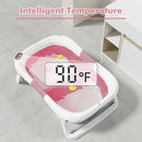 Collapsible Baby Bathtub,Baby Bath Tub with Soft Cushion & Thermometer,Baby Bathtub Newborn to Toddler 0-36 Months,Portable Travel Baby Tub by TinyTreasures Baby Boutique