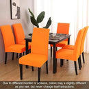 JQinHome Dining Chair Slipcover, High Stretch Removable Washable Chair Seat Protector Cover Set of 6,Chair Covers for Halloween Dining Room, Kitchen,Home Party,Wedding Ceremony(Orange, 6PC) by CozyNest Decor