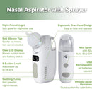 Haakaa Nasal Aspirator for Baby, 2-in-1 Electric Baby Nasal Aspirator with Sprayer – Baby Nose Sucker, Nose Sucker for Baby – 5 Adjustable Suction Levels up to 65kPa, Quiet, Music & Lights by TinyTreasures Baby Boutique