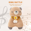 Organic Cotton Stuffed Animal Rattle Baby Toys, Plush Bear Cuddle Cloth and Hand Grip Ring Rattles Plush Toy Set for Newborns Infant Boys Girls, 2 PCS by TinyTreasures Baby Boutique