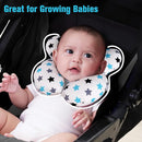 KAKIBLIN Baby Neck Pillow, Upgraded Baby Support Pillow, Head Pillows for Carseat, Newborn Neck Support for Car Seat,Pushchair,Travel (White Star) by TinyTreasures Baby Boutique