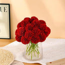 Kimura's Cabin 20pcs Fake Mums Flowers Artificial Silk Chrysanthemum Hydrangeas Ball for Wedding Arrangements Home Kitchen Party Table Centerpieces DIY Bouquets (Red) by CozyNest Decor