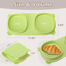 Silicone Foldable Novelty Dinner Plates,Suction Plates for Baby Travel Essential with Forks and Spoons,Microwave & Dishwasher Safe,Green by TinyTreasures Baby Boutique