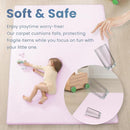 Baby Play Mat for Summer,1.3 Thick Memory Foam Cooling Floor Tummy Time Mat, Soft & Breathable, Non-Slip Rectangular for Toddlers’ Playtime & Rest(Pink,39"x59") by TinyTreasures Baby Boutique