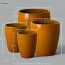 Emissary Home and Garden Bullet 11.5 in. Bright Orange Ceramic Round Planter (11.5 in. L x 11.5 in. W x 14 in. H) with Drainage Hole by CozyNest Decor
