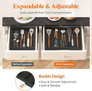 Lifewit Utensil Organizer for Kitchen Drawer, Expandable Cooking Utensil Tray, Bamboo Cutlery Silverware Flatware Holder, Adjustable Spatula Tools and Gadgets Storage Divider, Large, Black by CozyNest Decor