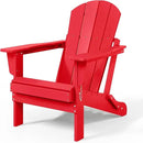 Westin Outdoors Laguna WO Outdoor Adirondack Folding Patio Chairs 8 PCS Set Retro Beach Aesthetic for Backyard, Lawn, Patio, Deck, Garden, Weather Resistant Polyethylene Plastic Lounger (Red) by GreenHaven Gardens