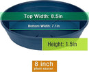 Plant Saucer 8 Inch 4 Pack 6 8 10 12 14 16 18 20 25, Plastic Plant Trays for Pots，Extra-Deep Plant Water Dray Tray, Bird Bath Bowl, Heavy Flower Plant saucers Indoors and Outdoor No Holes 8in-4 blue by GreenHaven Gardens