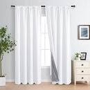 XWZO Total Blackout Curtains 84 Inches Long - Double Layer Full Room Darkening & Energy Efficiency Rod Pocket Extra Wide Window Panels with Tiebacks, White, W60 x L84, Set of 2 by TinyTreasures Baby Boutique